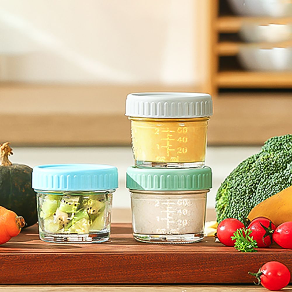 Baby Food Jars Glass - 6개 메이슨 유리병 유아식 병 뚜껑