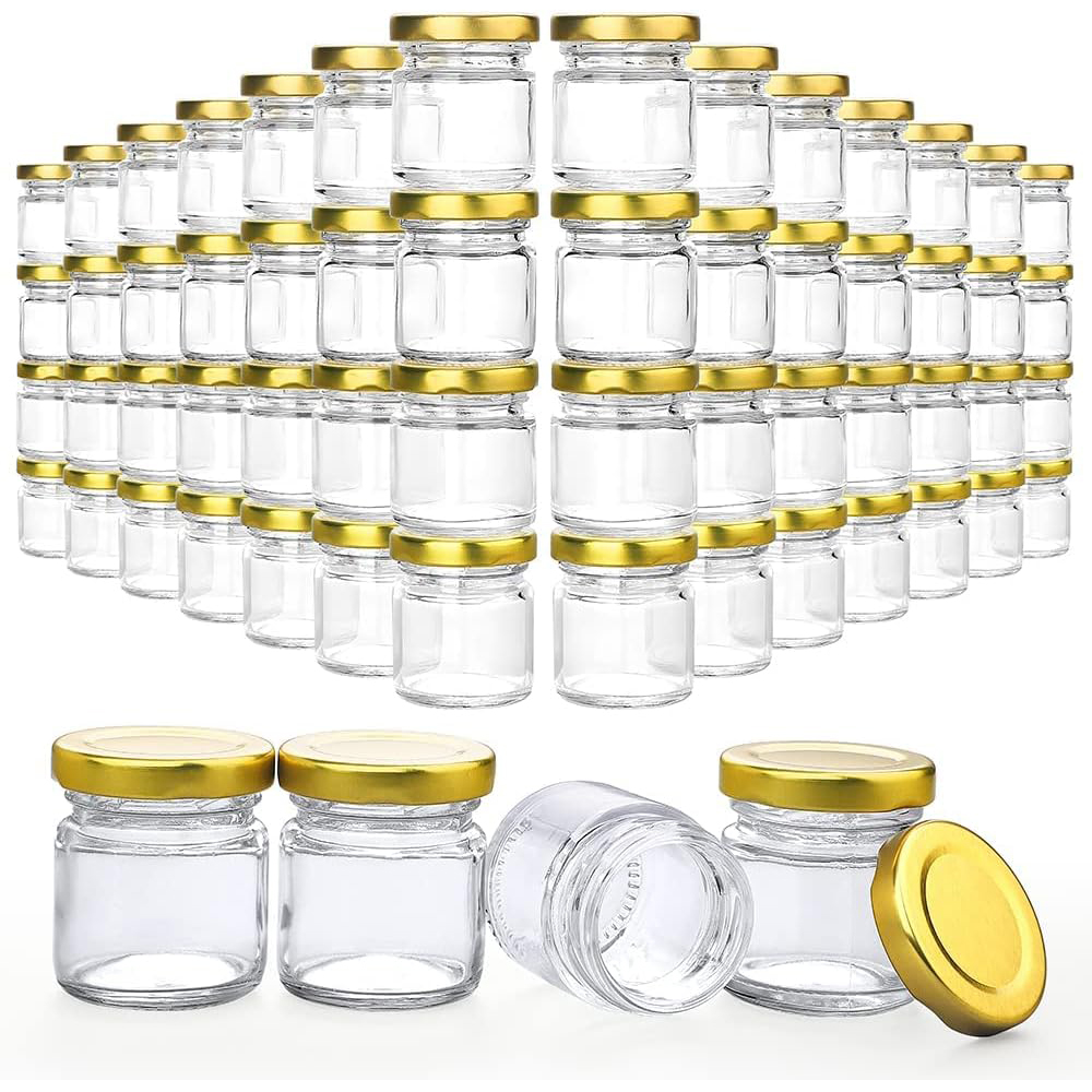Baby Food Jars Glass - 뚜껑이 있는 작은 유리병, 1.5온스 미니