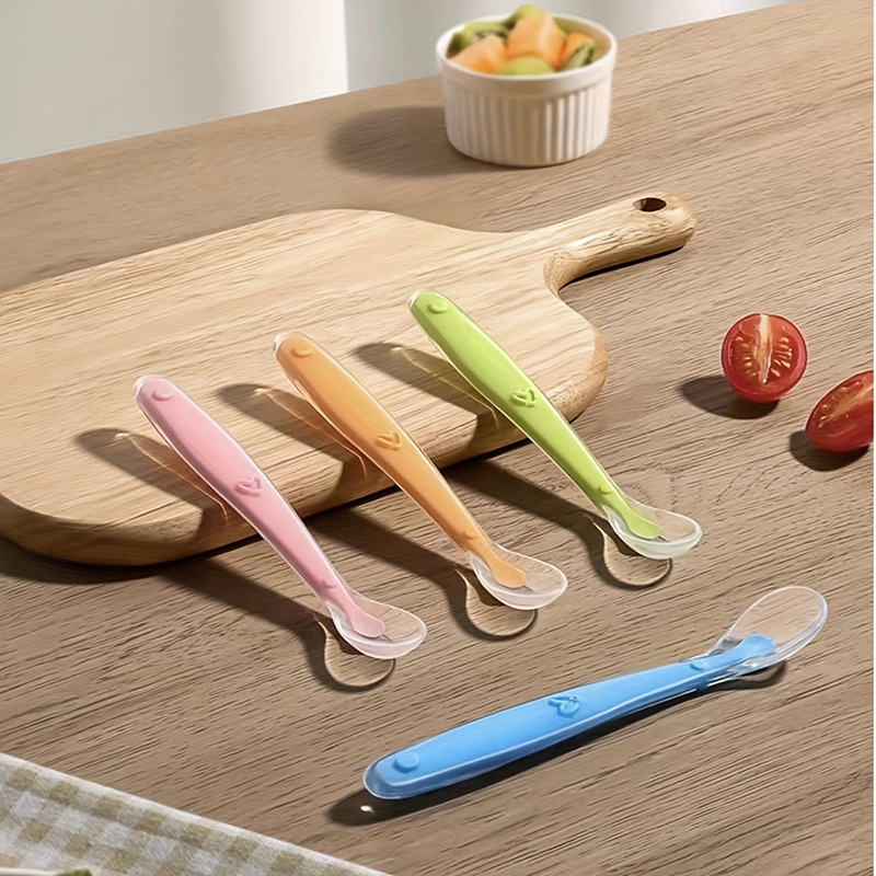 Baby Food Utensil - 1/2pcs 소프트 팁 베이비 실리콘 스푼