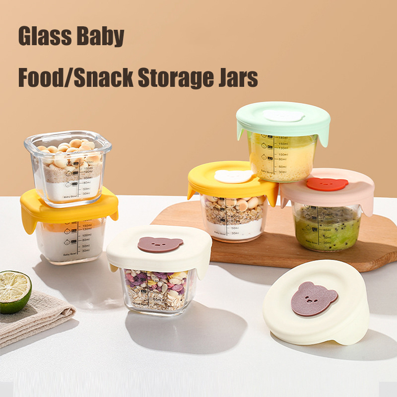 Baby Food Jars Glass - 뚜껑이 달린 유리 유아용 식품 보관