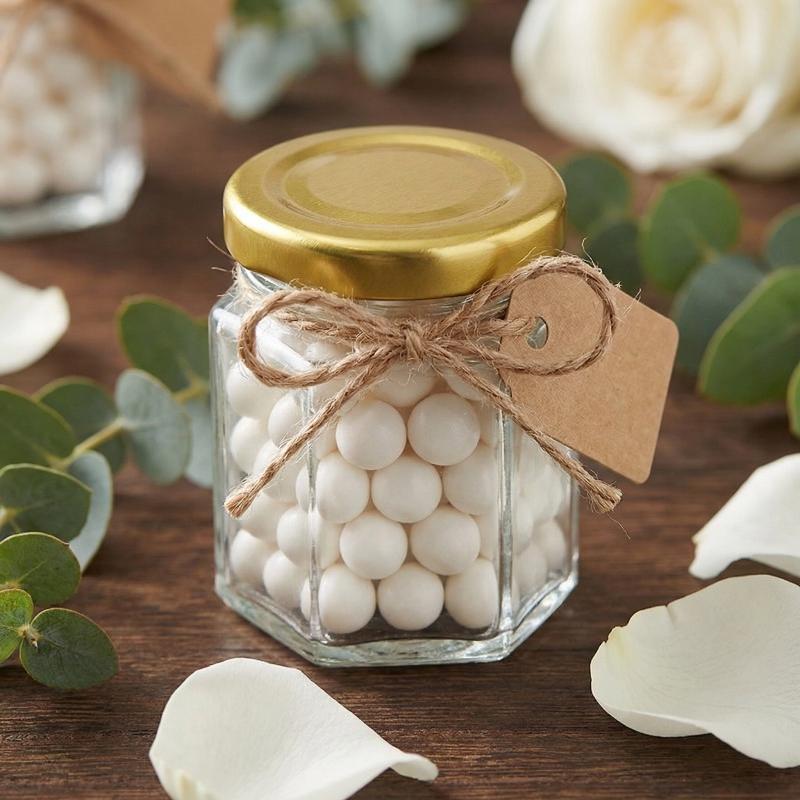 Baby Food Jars Glass - 대량 미니 육각형 병 뚜껑 포함,