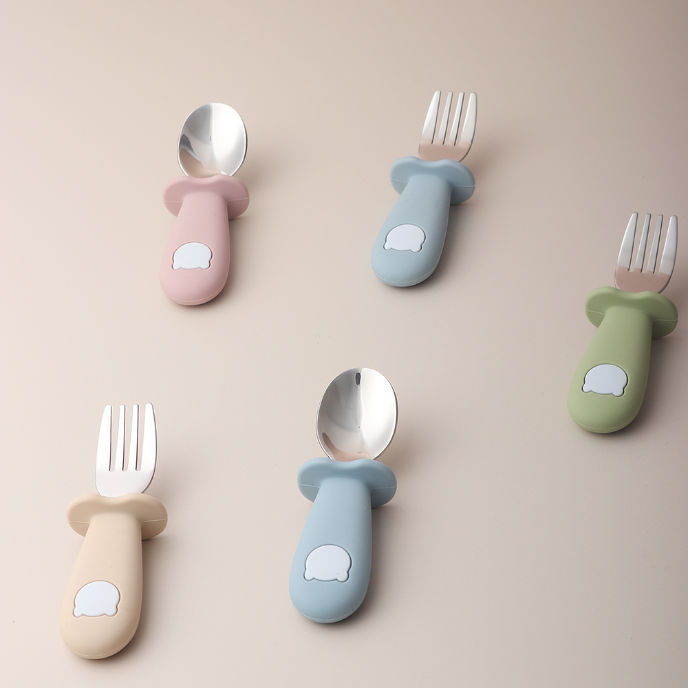 아기 팬더 모양 실리콘 스푼 및 포크 스테인리스 스틸  - Baby Food Utensil 리뷰 및 가격
