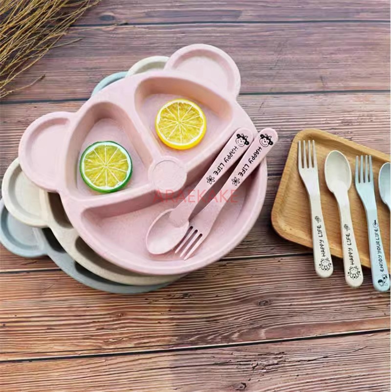 어린이 식사 접시 세트 식사 용품 식품 등급 밀짚 분할 - Baby Food Usa 리뷰 및 가격
