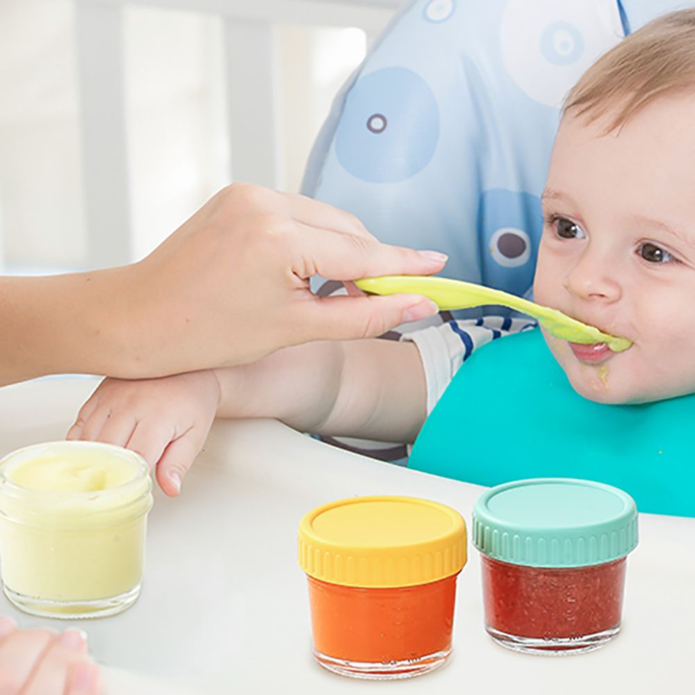6개 유리 아기 음식 용기 뚜껑 포함 재사용 가능 소스 - Baby Food Jars Glass 리뷰 및 가격