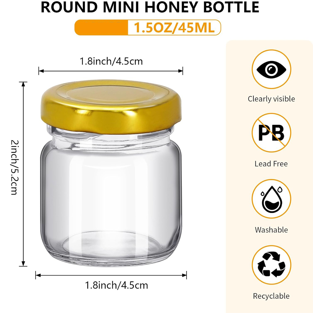 1.5온스(45ml) 원형 미니 투명 꿀병, 웨딩 답례 - Baby Food Jars Glass 리뷰 및 가격