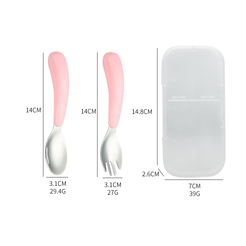 304 스테인레스 스틸 스푼 포크 젓가락, 휴대용 케이 - Baby Food Utensil 리뷰 및 가격