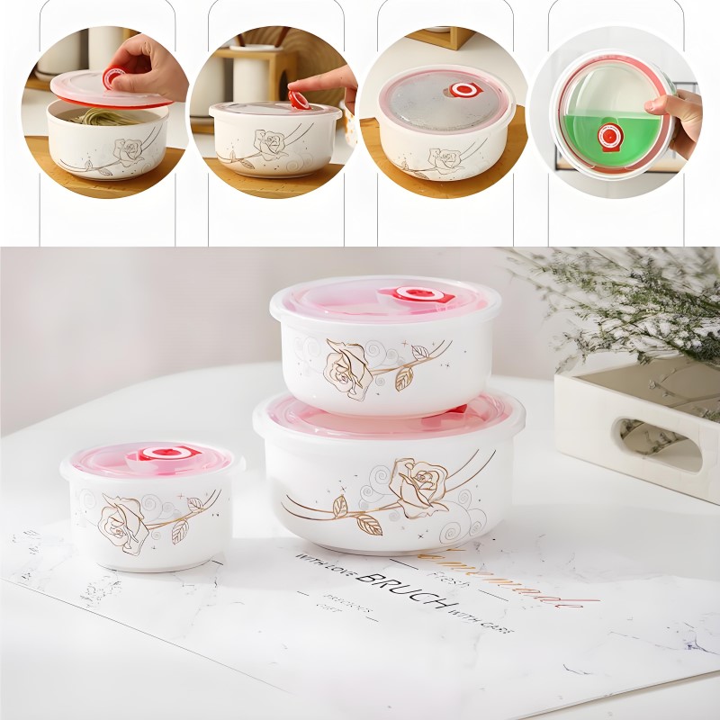 3 피스 세트, 고급 본 차이나 도시락 세트, 일본 스 - Baby Food Zone 리뷰 및 가격