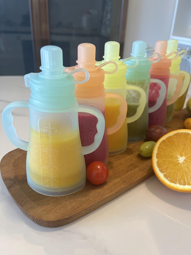 새로운 재사용 가능 실리콘 모유 저장팩, 누수 방지 흡 - Baby Food Zone 리뷰 및 가격