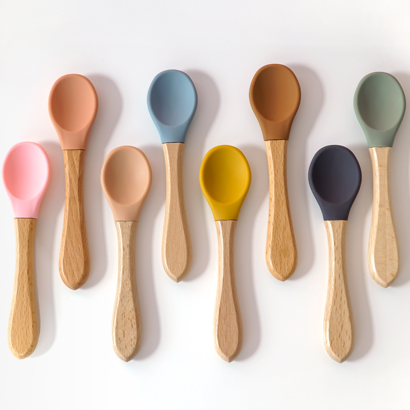 아기 용품을위한 나무 손잡이 실리콘 숟가락 먹이 Soi - Baby Food Utensil 리뷰 및 가격