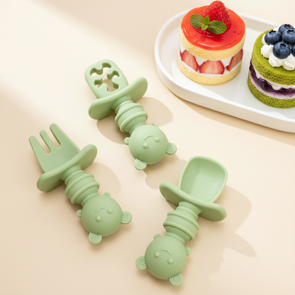 3개 세트 짧은 손잡이 꿀벌 모양 스푼&포크, 첫 단계 - Baby Food Utensil 리뷰 및 가격
